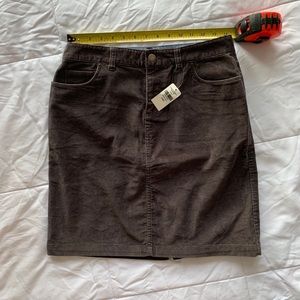 Brown Corduroy Pencil Skirt